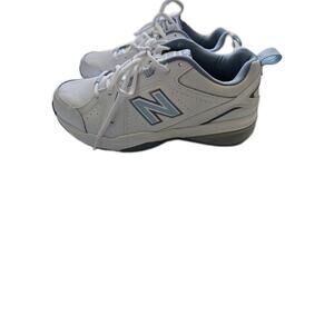 New Balance Women's 9 B 608 V5 Casual Comfort Cross Trainer Shoes White Blue